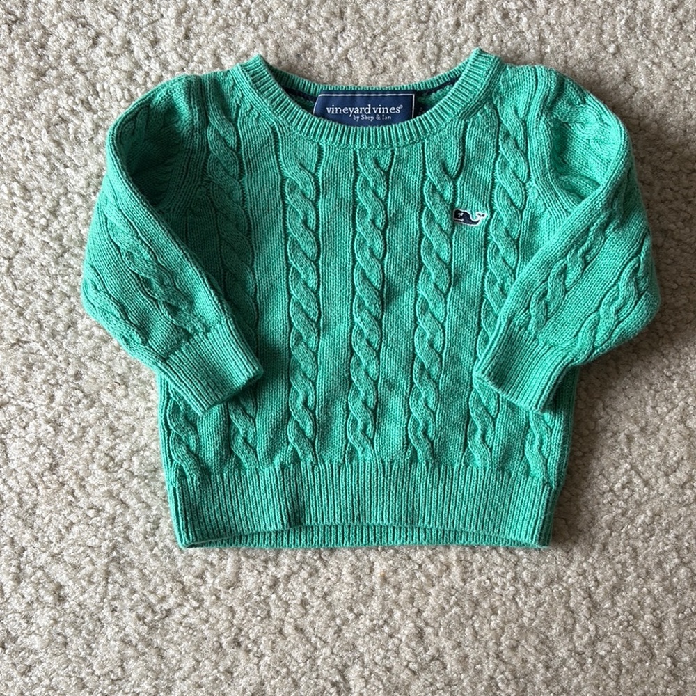 Vineyard Vines Teal Cable Knit Sweater